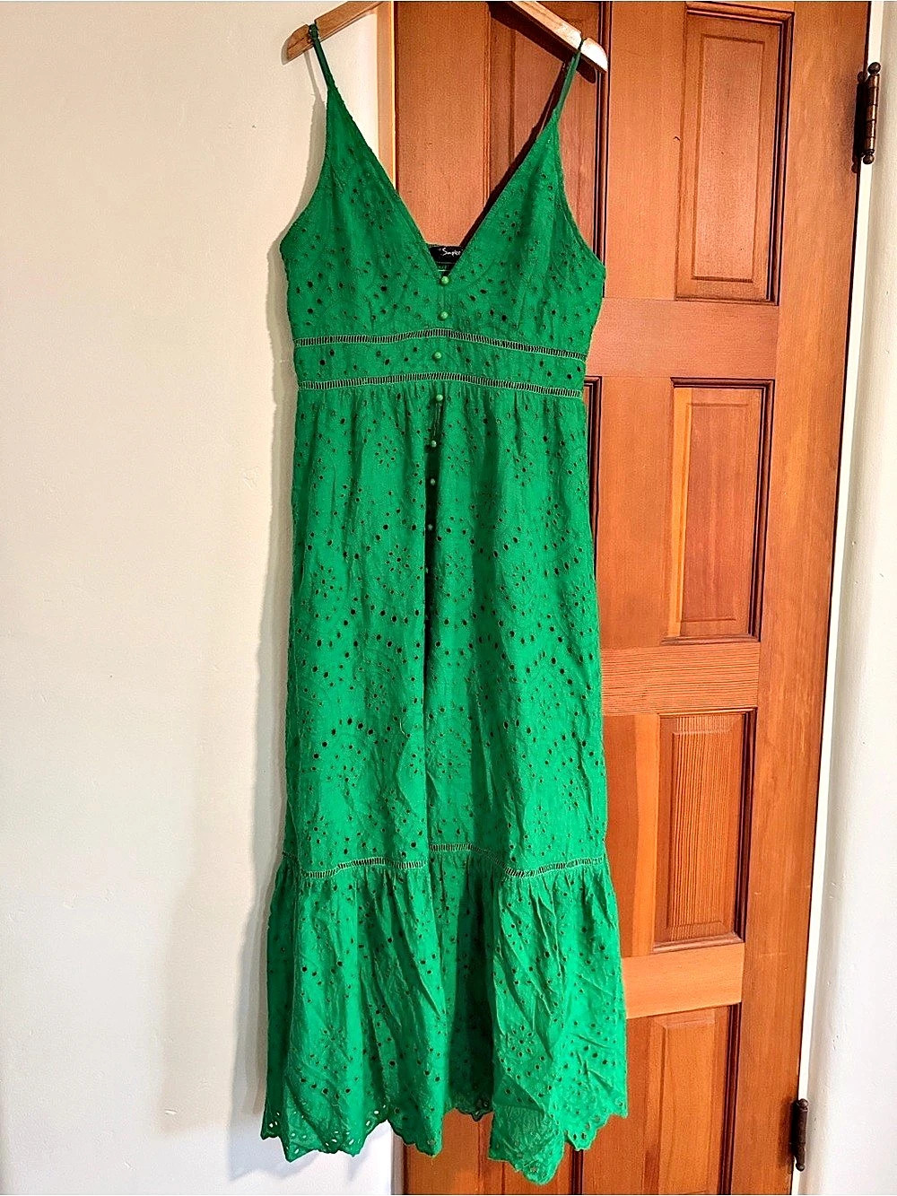 Simplee Green Eyelet Lace Midi Maxi Dress Maxi Dress XL